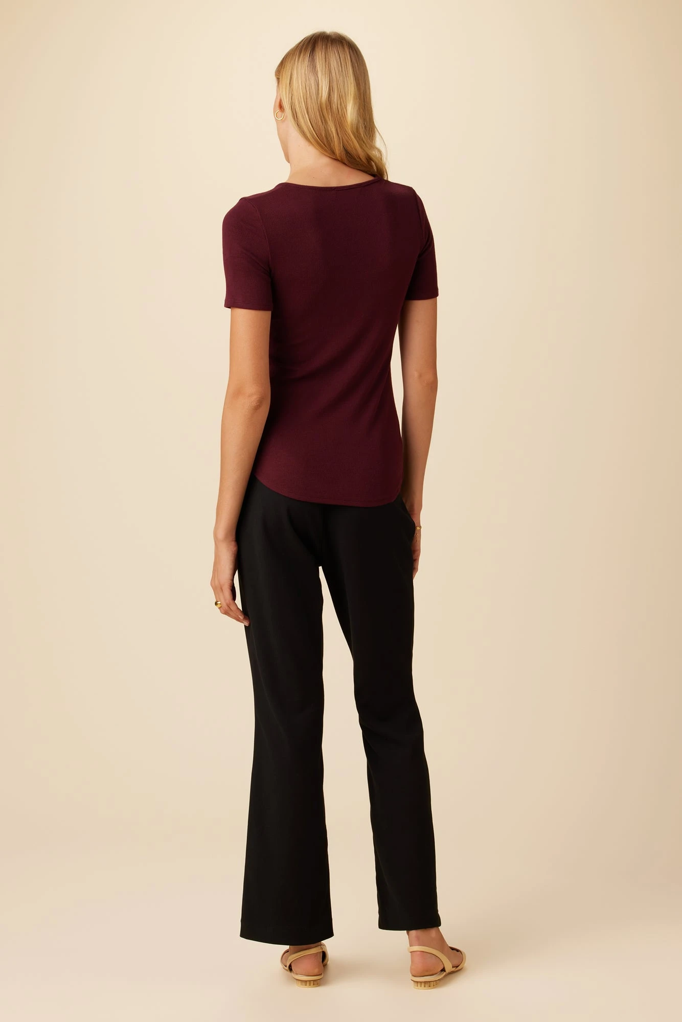 Itana Dream Rib Tee - Plum 3 Itana Dream Rib Tee - Plum - Image 3