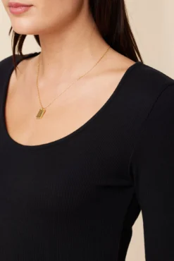 Itana Long Sleeve Dream Rib Tee - Black -Swish Drape Sales 0018 Short Sleeve Itana Black 4 96b2167c 6b2d 497f a137 2c6ae5f3be8b