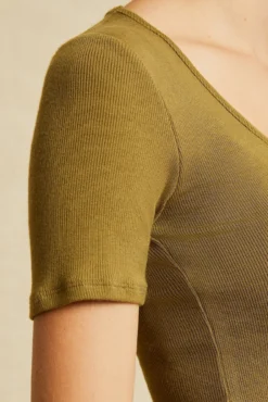 Itana Dream Rib Tee - Matcha -Swish Drape Sales 0018 Short Sleeve Itana Matcha 0362 Web 60c3bfc1 c1d1 4ece b7f8 0f3edcd59862
