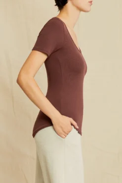 Itana Dream Rib Tee - Mocha -Swish Drape Sales 0018 Short Sleeve Itana Mocha 4398 web e3339baf 08b3 4725 8402 06aa4fdbb1cc