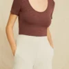 Itana Dream Rib Tee - Mocha