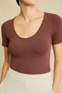 Itana Dream Rib Tee - Mocha -Swish Drape Sales 0018 Short Sleeve Itana Mocha 4462 web caa59471 2259 4ae6 8642 d58a50bc3905