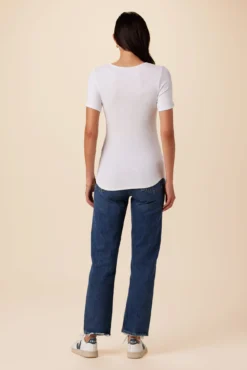 Itana Dream Rib Tee - White 6 Itana Dream Rib Tee - White -Swish Drape Sales 0018 Itana White 3