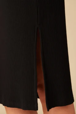 Vindy Paris Rib Skirt - Black -Swish Drape Sales 0054 Vindy Black 5