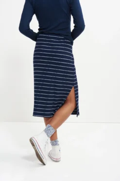 Vindy Paris Rib Skirt - Pippa Stripe -Swish Drape Sales 0054 Vindy Paris Rib Pippa Stripe Navy White0575 web afb2d20a 1299 4578 bfb8 0bb2c27af8ce