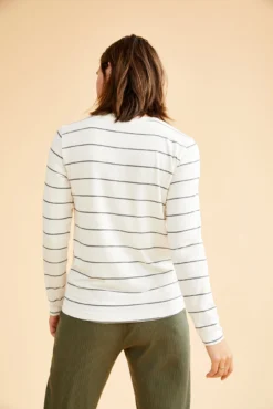 Berkeley Long Sleeve Dream Knit Tee - White Havana Stripe -Swish Drape Sales 0108LongSleeveBerkeleyWhiteHavanaStripe 5819 web 9b30ac3c cf48 4b57 9b3a 6a72f4535b7e