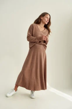 Blaze Cloud Rib Skirt -Swish Drape Sales 0170 Blaze Knit Brown 2654 web