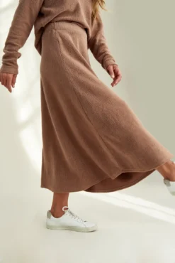 Blaze Cloud Rib Skirt -Swish Drape Sales 0170 Blaze Knit Brown 2705 web
