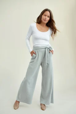 Coco Cloud Rib Pants - Dove - ReAmour