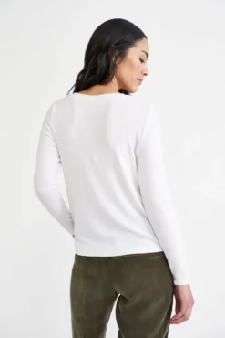 Berkeley Long Sleeve Dream Rib Tee - White -Swish Drape Sales 0260 Berkeley Dream Rib White 0266 web f6515057 67a1 49e8 9aa1 e3c571f0c49f