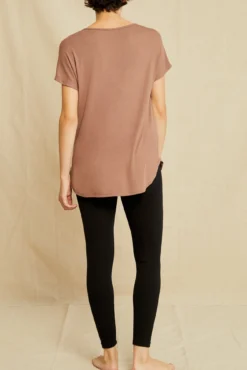 Stella Dream Rib Tee - Nutmeg -Swish Drape Sales 0320 Stella Top Dark Nutmeg 1060 web e90b9524 88eb 47fd a4da dde1da287fda