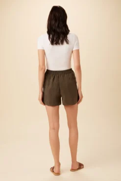 Palo Cottonseed Cupro Short - Olive -Swish Drape Sales 0352 Palo Olive 3