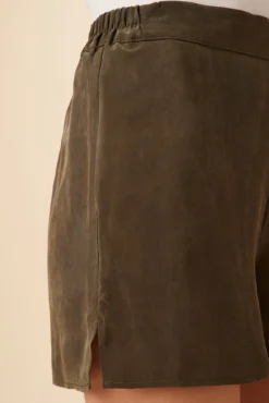 Palo Cottonseed Cupro Short - Olive -Swish Drape Sales 0352 Palo Olive 4