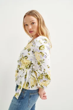 Linette Upcycled Cotton Blouse - Capri Floral -Swish Drape Sales 0359 Linette Capri Floral 0594 web fbd17b04 20d8 40b1 b3f1 91e451ff1a1b