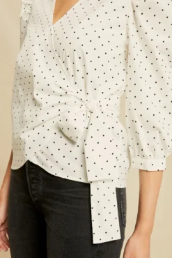 Linette Upcycled Cotton Blouse - Polka Dot -Swish Drape Sales 0359 Linette Upcycle Black Polka Dot 0663 Web 0b05a386 cf25 4554 a86f bfb689b34200