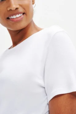 Berkeley Dream Rib Tee - White -Swish Drape Sales 0372 SS Berkeley Dream Rib White 1461 Web cb812909 8f0d 442c 82de 0939471f1553