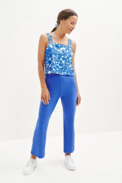 Gwen Ribbed Pants - Lapis