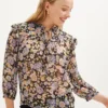 Camila Nouveau Silk Blouse - Midi Floral Lavender