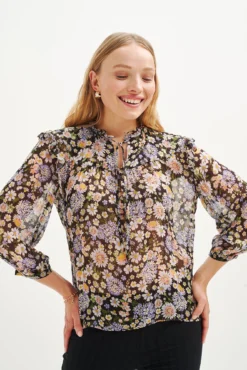 Camila Nouveau Silk Blouse - Midi Floral Lavender -Swish Drape Sales 0394 Camila Lavender Midi Floral 1918 web 840b6853 c7f8 4279 b91b 7ae278b25fb8