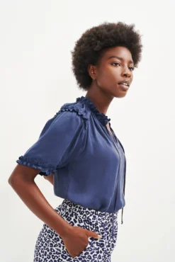 Zuri Cupro Blouse - Ocean -Swish Drape Sales 0396 Zuri Ocean 0150 web 3ab9bc19 5348 4096 975b 1377821e76c9