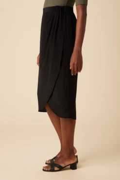Sosi Washable Silk Wrap Skirt - Black -Swish Drape Sales 03 10173 Sosi Black 2