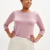 Francoise 3/4 Sleeve Dream Knit Tee - Lilac
