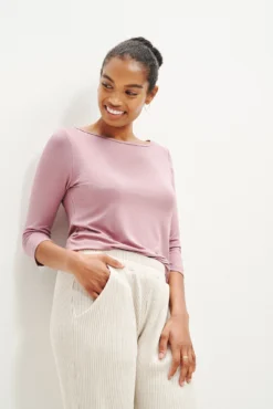 Francoise 3/4 Sleeve Dream Knit Tee - Lilac -Swish Drape Sales 0422 3Q Slv Francoise Lilac 2279 web ae6398a9 2136 4489 ae60 6d3fdf55b4b9