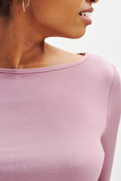 Francoise 3/4 Sleeve Dream Knit Tee - Lilac -Swish Drape Sales 0422 3Q Slv Francoise Lilac 2306 web af715151 a854 4e36 8acd b03add3e9162