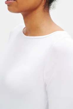 Francoise 3/4 Sleeve Dream Knit Tee - White -Swish Drape Sales 0422 3Q Slv Francoise White 1127 web 26551826 8bfc 4e2e bbd9 813ed95669e8