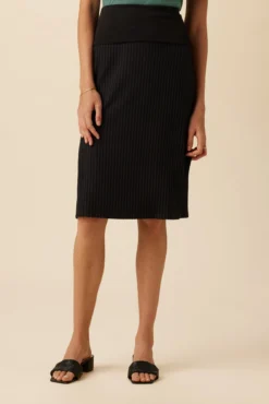 Zio Ribbed Skirt - Black