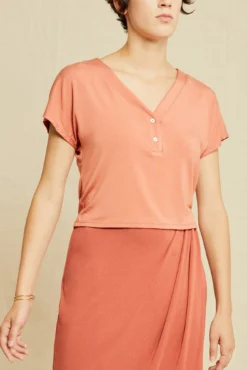 Juliet Dream Knit Tee - Hibiscus