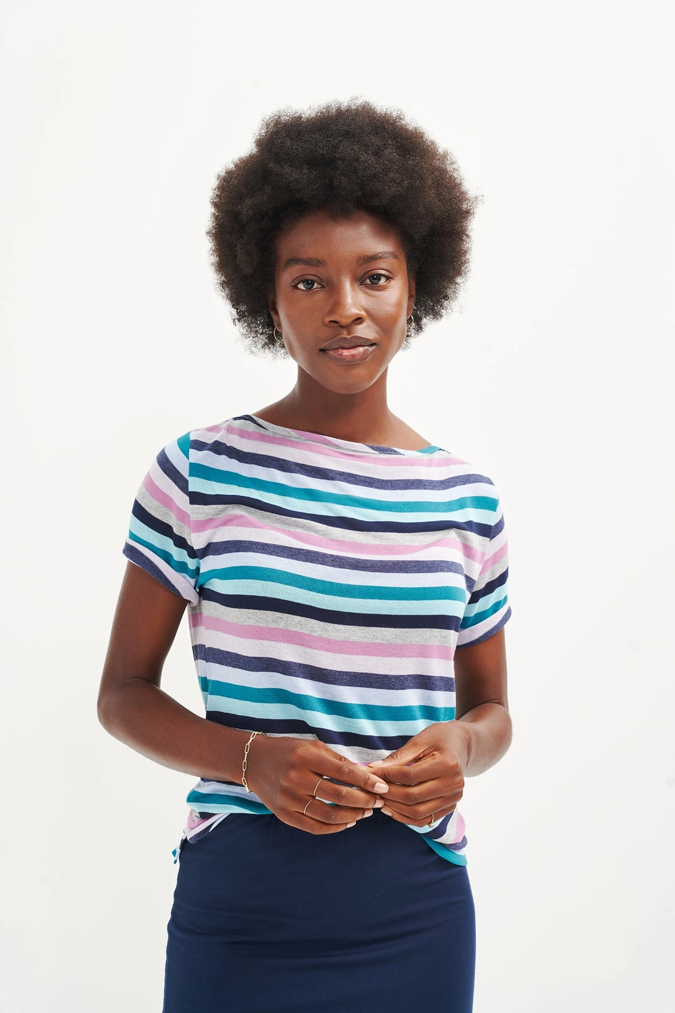Cecelia Upcycled Tee - Anza Stripe 1 Cecelia Upcycled Tee - Anza Stripe