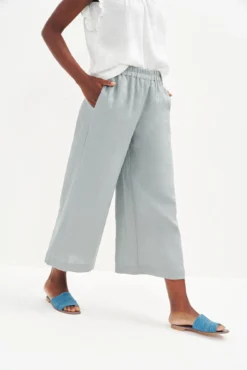 Salice Linen Pants - ReAmour -Swish Drape Sales 0558 Salice Linen Eucalyptus 1280 web 40ef8f57 94e1 4323 a841 be12a290f314