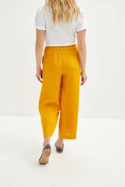 Salice Linen Pants - ReAmour -Swish Drape Sales 0558 Salice Linen Sunflower 2017 web be3dc0e2 1724 44be 89ea 12d40534b1e9