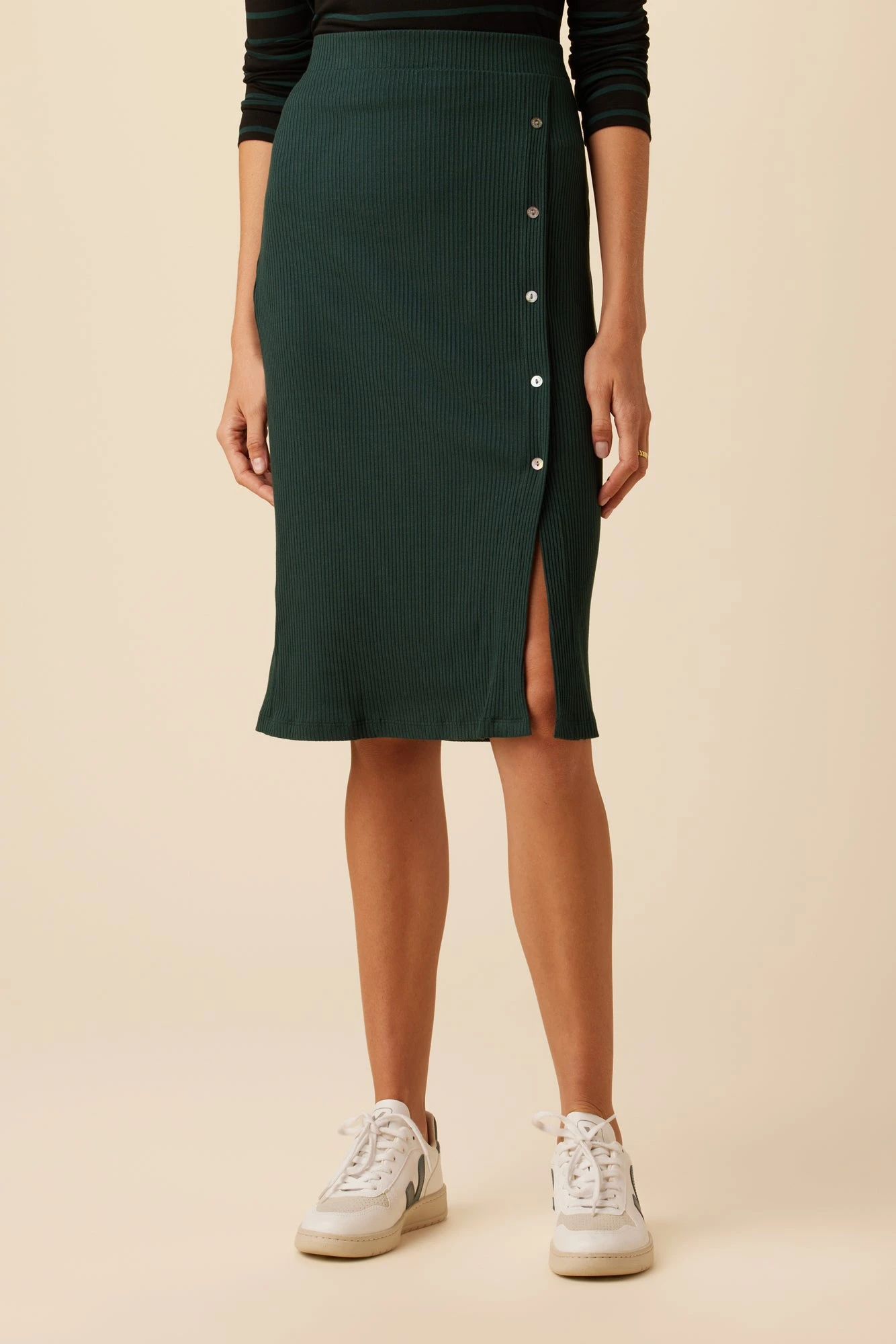 Gadot Paris Rib Skirt - Darkest Spruce 1 Gadot Paris Rib Skirt - Darkest Spruce