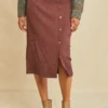 Gadot Paris Rib Skirt - Mocha