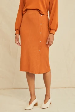 Gadot Paris Rib Skirt - Umber