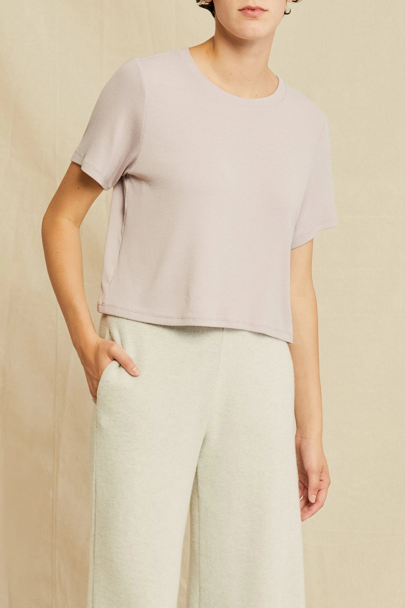 Tara Dream Rib Cropped Tee - Dawn 1 Tara Dream Rib Cropped Tee - Dawn