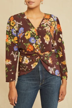 Aviva Washable Silk Blouse - Palermo Print