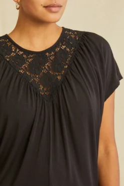 Mayr Lace Dream Knit Tee - Black -Swish Drape Sales 0675 Lace Inset Mayr Black 4174 web 5565e0ce 1b2e 44fc 8ff0 cc1158a1550f