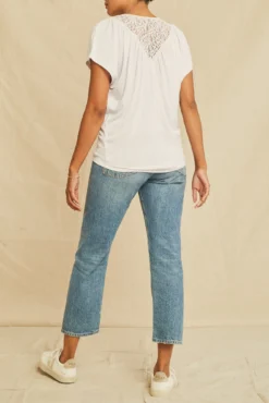 Mayr Lace Dream Knit Tee - White -Swish Drape Sales 0675 Lace Inset Mayr White 1676 web 7dce766f 0627 4516 bcae 18da0ce1e116