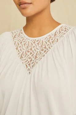 Mayr Lace Dream Knit Tee - White -Swish Drape Sales 0675 Lace Inset Mayr White 1747 web 7b8daf61 b11b 4802 8906 b6ce10b0020a