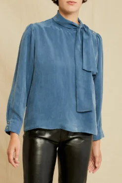 Olivet Cottonseed Cupro Blouse - Azure -Swish Drape Sales 0710 Olivet Cottonseed Cupro Azure 1303 web a0951109 36b9 4eed 91bd 7f650886d334