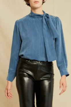 Olivet Cottonseed Cupro Blouse - Azure