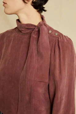 Olivet Cottonseed Cupro Blouse - Mocha -Swish Drape Sales 0710 Olivet Cottonseed Cupro Mocha 1536 web 8968279b e61a 4f87 916e 76ad929a71c7