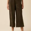 Salice Mixed Cupro Pants - Olive