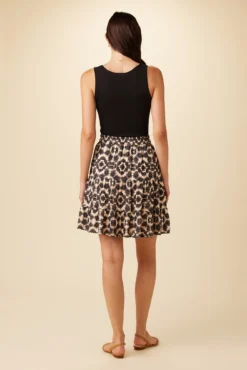 Lela Ecovero Skirt - Ink Flower -Swish Drape Sales 0777 Lela Ink Flower 3