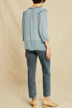 Silva Crinkle Cupro Blouse - Pool -Swish Drape Sales 0804 Silva Pool 3365 web 00f2ea4d 435a 43b8 8e52 0372118abb83