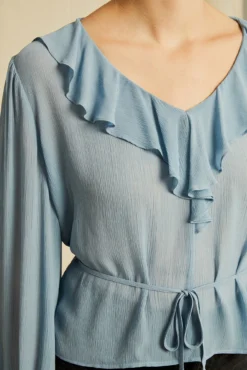 Yvonne Cupro Blouse -Swish Drape Sales 0805 Yvonne Pool 2947 web