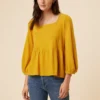 Blake Cotton Slub Blouse - Sunflower